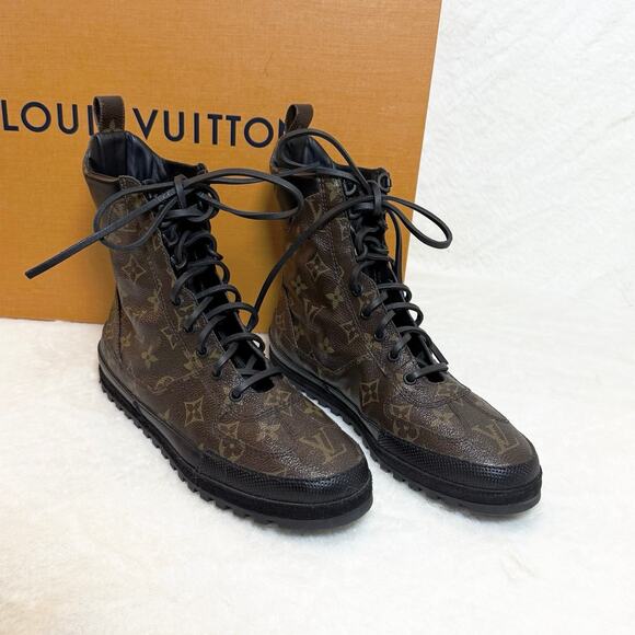 Louis Vuitton Eldorado Monogram Combat Boots 38.5 – NIB, Rare, Discontinued - Picture 4 of 14